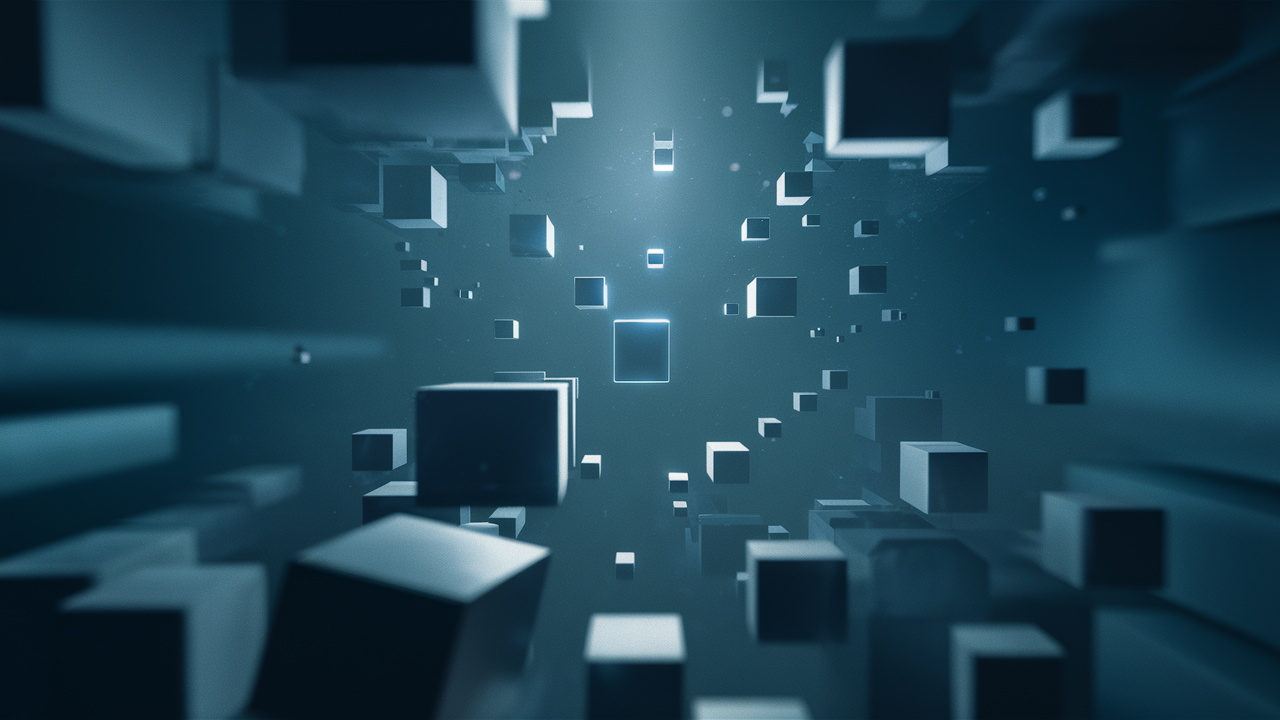 Abstract 3D cubes representing black box AI.