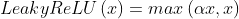 Leaky ReLU Activation Function Formula